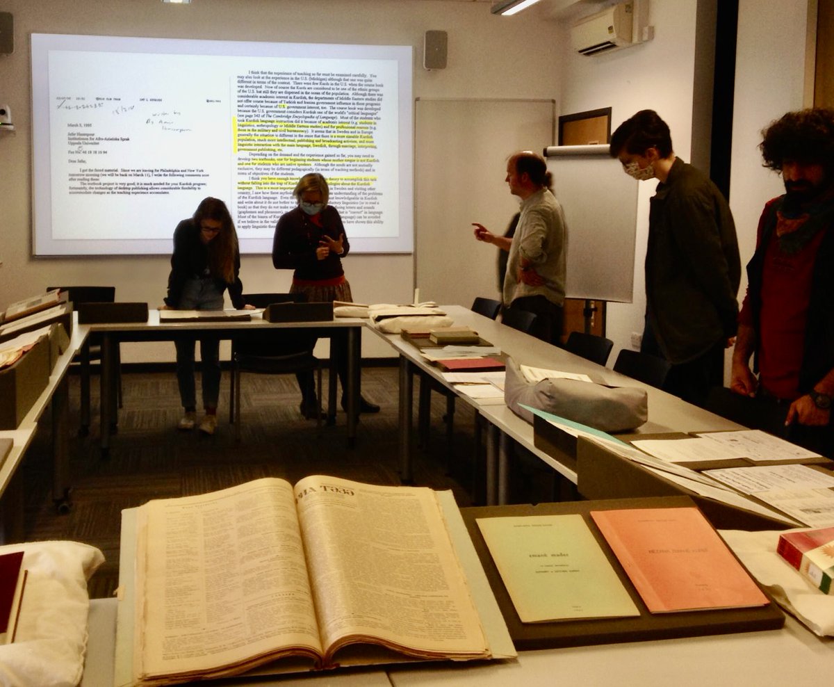 ExeterModLangs's tweet photo. Examining the politics of Arabic language instruction as a part of the Translation festival with archivist @James_AL_Downs https://t.co/kwJVtskF9H