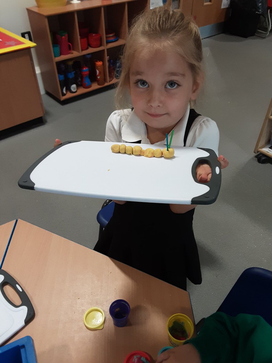 gcpfs1's tweet image. The children have been working on their fine motor skills rolling the playdough into balls to make caterpillars @PrimaryGreat #gcpphysicaldevelopment