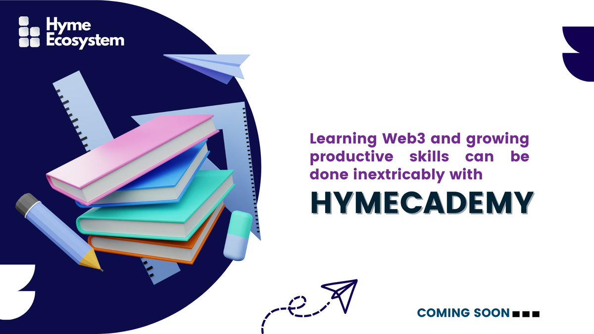 hymeecosystem's tweet photo. Learning  Web3 and growing the necessary skills that will put you amongst the fore runners of innovation can be inextricably achieved with the #Hymecademy.
To know more about this join discord community through https://t.co/RbixBzyNBq

#Hyme #Hymeecosytem #edtech #blockchain #NFT https://t.co/hyjlkylI4a