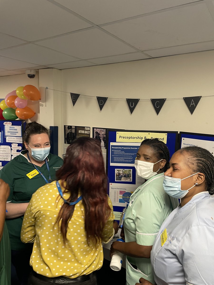 jamiewahyu's tweet photo. Some of our #TeamNorthMid education team and well-being team stands on #InternationalNursesDay2022. We are here to talk about education &amp; learning and mental health/wellbeing. 

#MentalHealthAwarenessWeek 

@fortune_lorna @CocoKienwaldPDN @zenkim74 @SarahHa88622902 @SampsonDuah1 https://t.co/j6dU2PGjef