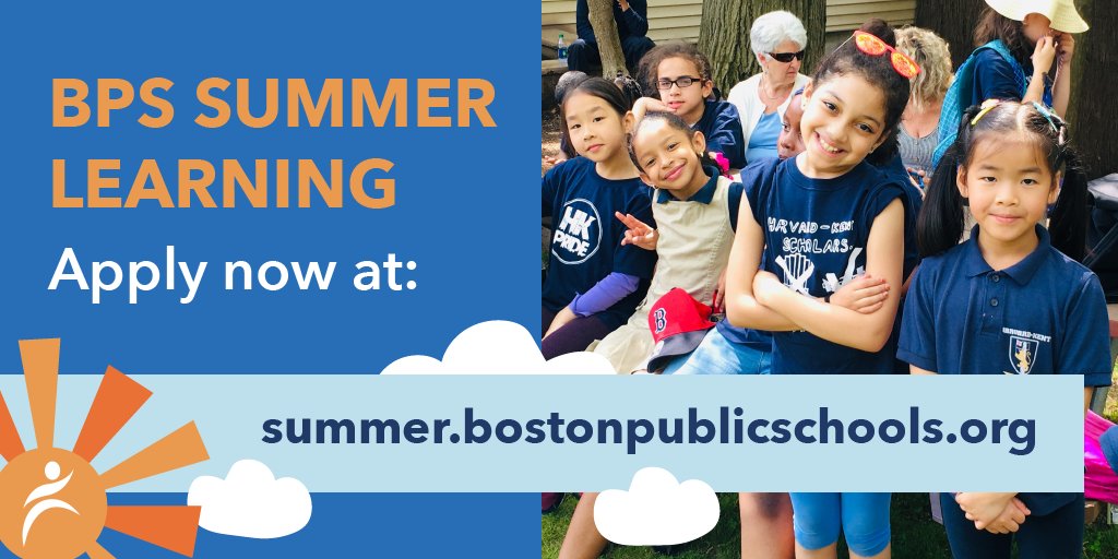 BostonSchools's tweet photo. Don’t wait until it’s too late - start planning for your child’s summer with @BostonSchools Summer learning today! Some programs may have limited seating - sign up now: https://t.co/KtL7fxfQ1H #BPSSummer https://t.co/KtX1b9orX4