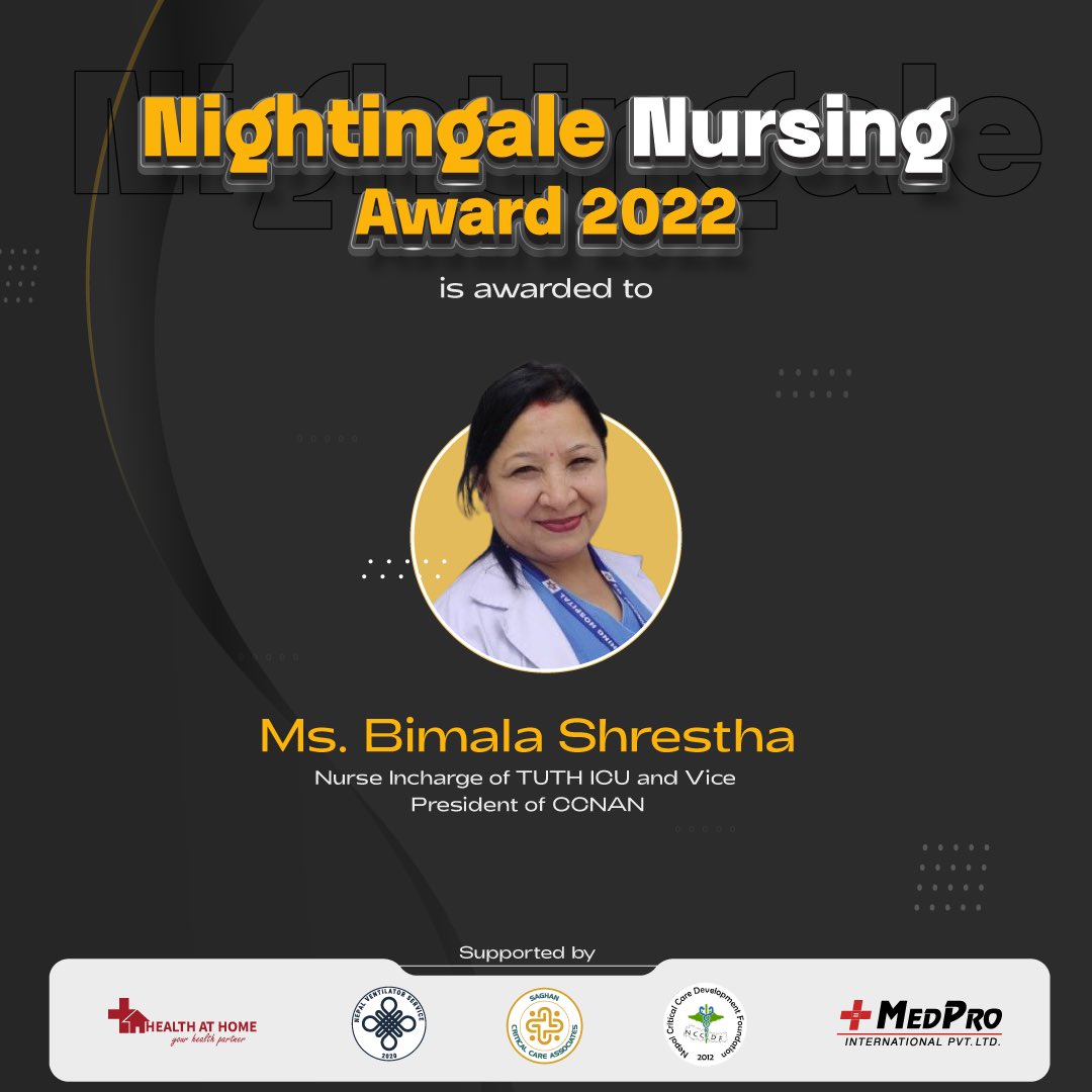 NCCDF (@nccdf) on Twitter photo Congratulations Ms. Bimala Shrestha for receiving this inaugural award of the annual Nightingale Nursing Award 2022 on International Nurses Day. #NCCDF is proud to be associated with the Organizing team. <a href="/saghannepal/">SAGHANCCA</a> <a href="/healthathomenp/">healthathome</a> <a href="/Ventilatorbank/">Nepal Ventilator Service</a> <a href="/MedPro/">medpro</a> Congratulations Ms. Bimala Shrestha for receiving this inaugural award of the annual Nightingale Nursing Award 2022 on International Nurses Day. #NCCDF is proud to be associated with the Organizing team. <a href="/saghannepal/">SAGHANCCA</a> <a href="/healthathomenp/">healthathome</a> <a href="/Ventilatorbank/">Nepal Ventilator Service</a> <a href="/MedPro/">medpro</a>