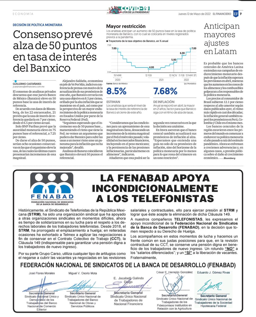 suntfira's tweet photo. Los Sindicatos que integramos a la #FENABAD, apoyamos y nos solidarizamos incondicionalmente con nuestros compañeros @Telefonistas, en su justa lucha en defensa de su CCT.
@SUNTNAFIN
@Sinudet
@suntsohife
@SUNTBANOBRAS
@ElFinanciero_Mx
#FuerzaSTRM
@HernandezJuarez
@STRMnoticias https://t.co/eZfa3wgSxs