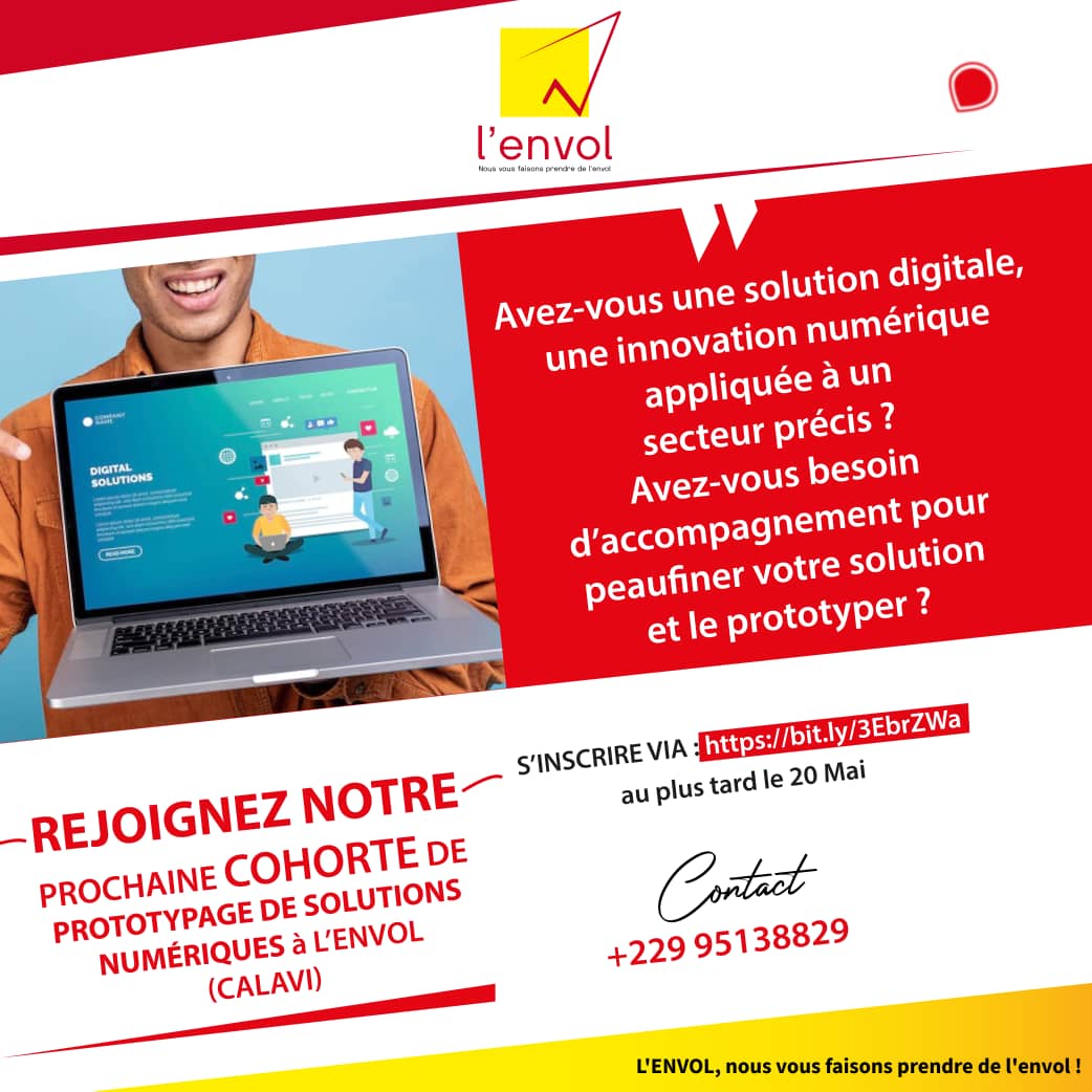 lEnvolBj's tweet photo. #solution_numerique #prototypage
Avez-vous une #solution_digitale, une #innovation #numérique appliquée à un secteur précis ?
Avez-vous besoin d’#accompagnement pour peaufiner votre solution et le #prototyper ?
S’inscrire via: https://t.co/vD2d52yL8V au plus tard le 20 Mai https://t.co/zrJeaAU3VH