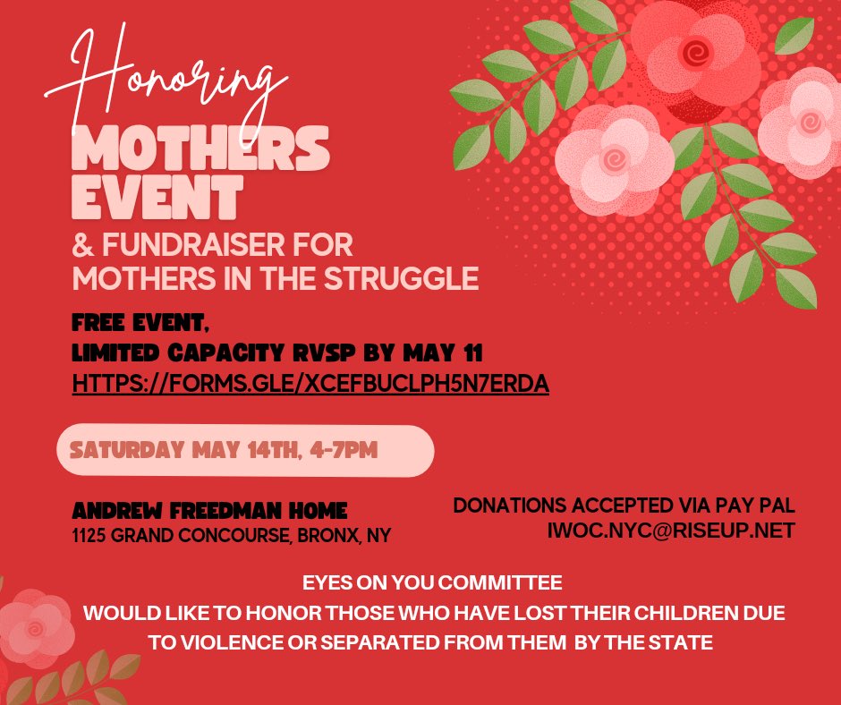 It’s almost our honoring mothers celebration &amp; sadly we’re not yet near our goal of raising for Anniebelle and having funds for other mothers and caregivers to support legal, transport, commissary, etc pls give what u can and pass along! V3nm0 mothersdayeoy casshapp $eyesonyounyc