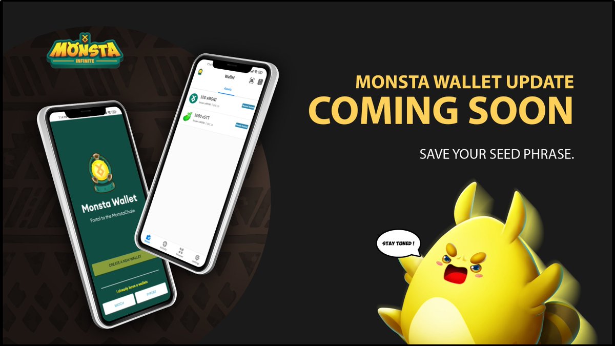 Monsta_Infinite's tweet photo. 🚨ANNOUNCEMENT🚨
Monsta family Rejoice! An all-new Monsta Wallet Extension update is on its way🥳 
So get ready for the move 🔥  Don't worry, our assets are safe as long as you save your seed phrases 😉 

Thank you for your continuous support!🙇‍♂️

Guide: https://t.co/OzAVpUpoly https://t.co/fdsKwCAmTj