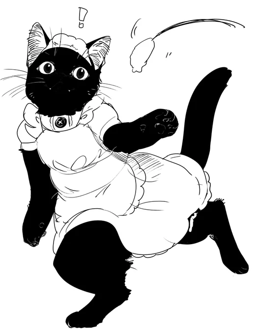 過ぎたメイドの日が消化不良だったのでらくがきメイド猫 