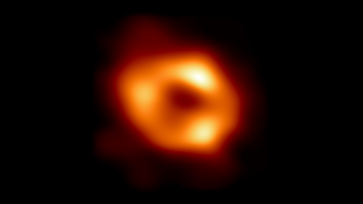 We finally have the first look at our Milky Way black hole, Sagittarius A*. It’s the dawn of a new era of black hole physics. Credit: EHT Collaboration. #OurBlackHole #SgrABlackHole 
Link: eventhorizontelescope.org/blog/astronome…