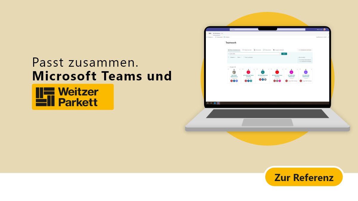 solvion's tweet photo. Nicht nur bei den eigenen Produkten strebt Weitzer Parkett nach Perfektion. Für eine optimale Zusammenarbeit im Unternehmen wurde daher Valo Teamwork für Microsoft Teams eingeführt.

#ModernWork #NewWork #CloudCollaboration #Intranet #Communication https://t.co/mYSwiV8mNo https://t.co/w5qzhPGZUq