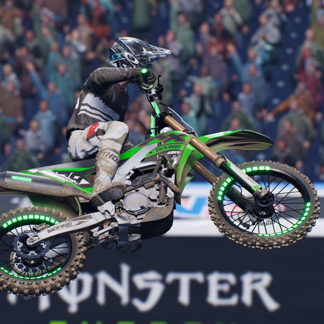 PLAION's tweet photo. Double the fun with these brand new DLCs for #Supercross5! 🏍️

#Suzuki, #Yamaha, #KTM and many more: choose the theme of your favorite manufacturer for your game elements with the Allegiance Pack! 🛠️

Unlock fantastic multicolored neon lights for your bike with the Neon Pack! 🎨 https://t.co/jxyua9rgUY