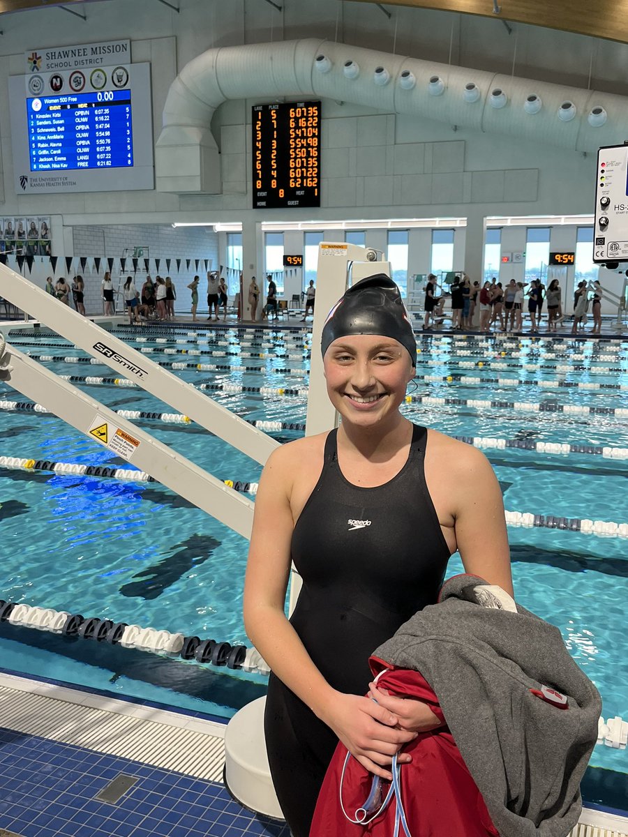 SCHOOL RECORD!!!!
SCHOOL RECORD!!!!
SCHOOL RECORD!!!!
SCHOOL RECORD!!!!
Yep, 4 in one night…Emma Jackson (BLHS) just broke 4:
-her 200 Free by over a second
-her 500 Free by 6 seconds
-anchors 200 Free Relay
-leads off 400 Free Relay
<a href="/blhsathletics/">BLHS Athletics</a> <a href="/LVTSportsGuy/">Leavenworth Times Sports</a> @KSHSSwimming