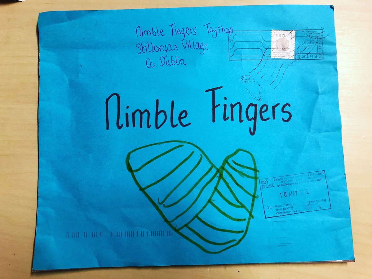 NimbleFingersIE's tweet photo. We love when children write us letters ❤️
#community #letterwriting #localbusiness #irishshop https://t.co/Oyw0AfMj4e