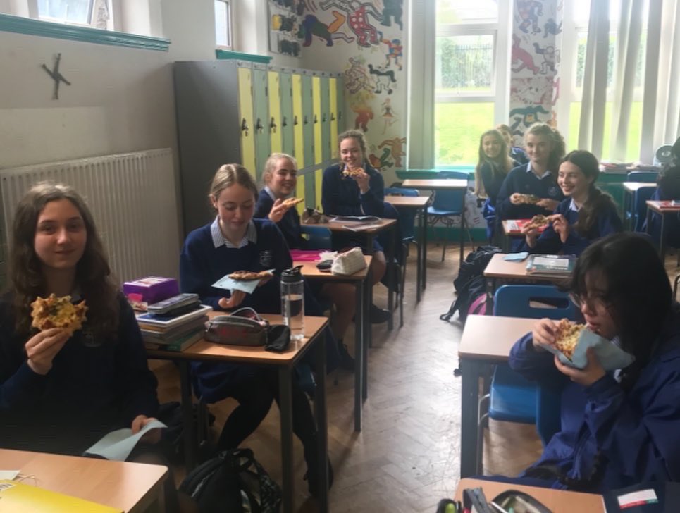 devedmmc's tweet photo. The first of our Culture Day activities! Rm 18 had a Palestinian food party, and learned a bit about that part of the world from their classmate who’s from there. 
@WorldWise_Irl @mountmercycork https://t.co/vyW1oYbI1b
