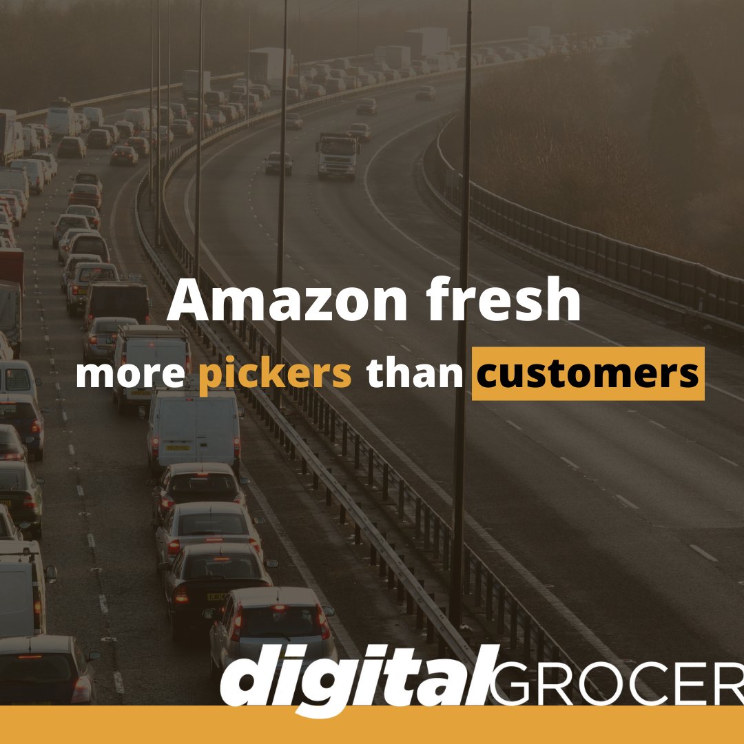 digital_grocer's tweet photo. Wondering what the 🚦is like in an Amazon Fresh store? 

Based on their secret shopper sessions, the beards and David Bishop, Partner at Brick Meets Click, share that relatively there is a 📈traffic of pickers and 📉 traffic of shoppers. 

Watch now: https://t.co/5RSTmyfUeF https://t.co/u2KaEslAeZ