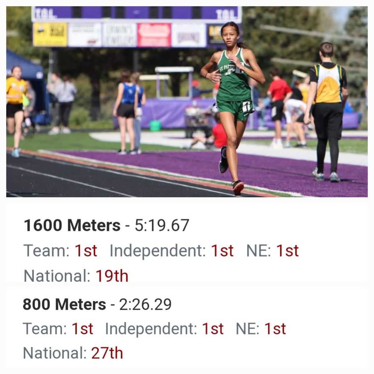 m_robinson3's tweet photo. So proud of you Leah... It all started with Mom asking you to run and YOU never stopped... #stayhumble #stpatstrack #trk* #trusttheprocess #biggestfans #greatseason @LeahRob48943013 @TashaRo35112162 https://t.co/C2Ok0MUkdL