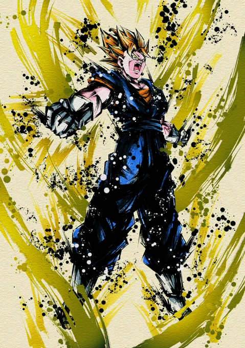 こいつがスーパーベジット
#ドラゴンボール
#墨絵  #イラスト 