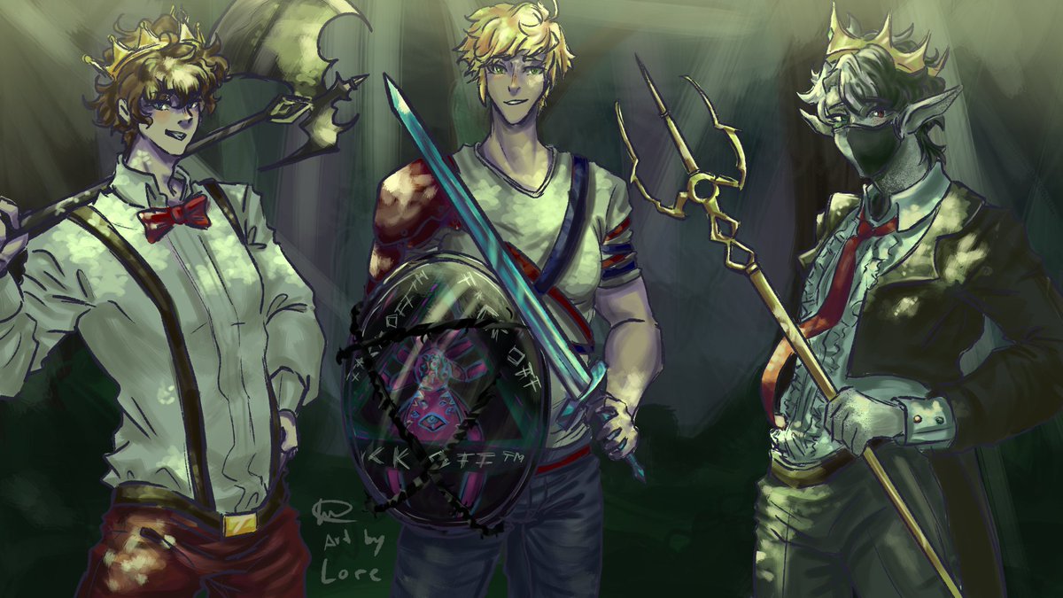 Lore_owo's tweet photo. I have committed the art-
Some of my favourite faceless streamers :>
Arthirdlive, ByStegi and Ranboo!

PS: Sorry for the fucked up shield, Stegi </3

#bowtwt https://t.co/NN2RU2wzgE