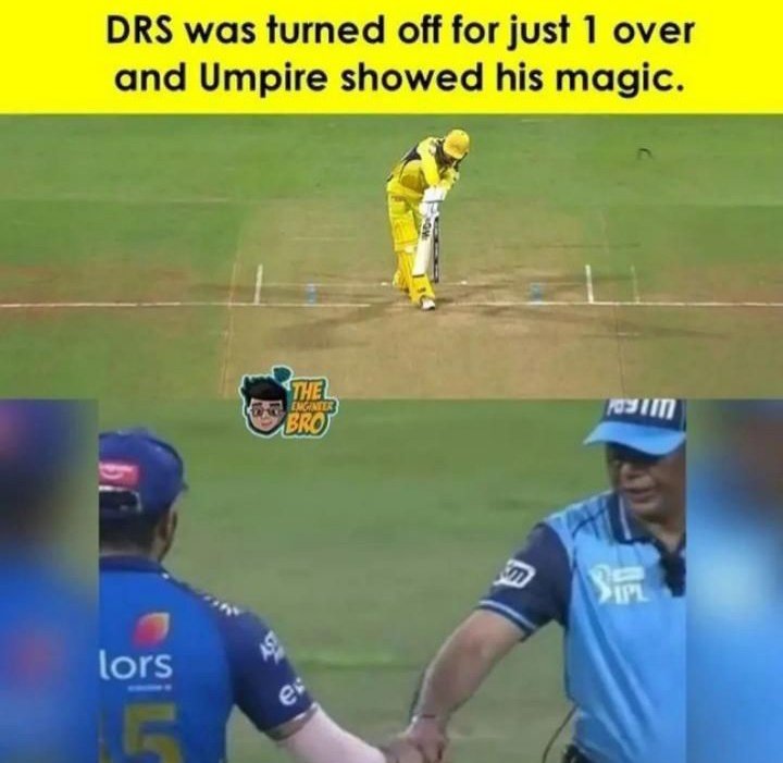 Nehalsingh96's tweet photo. #umpire No drs avilable due to light of the biggest t20 like  #IPL in the world, wtf @BCCI  shame on #cskvsmi  @ChennaiIPL
Player of the match :#umpire and #Ambani 
Most valuable asset of the match: @BCCI https://t.co/mBsRYPq9KW