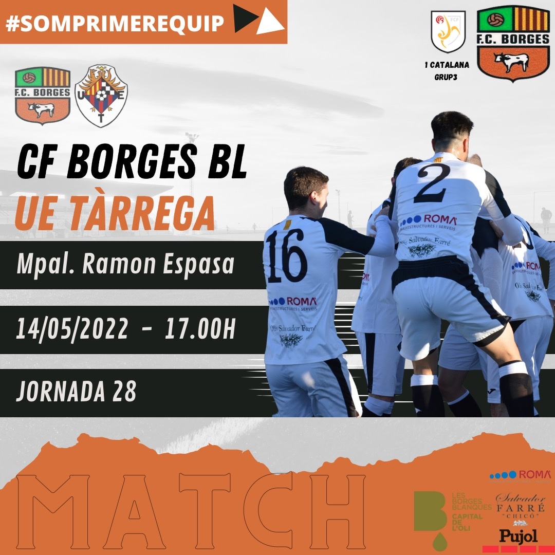 FC_BorgesBl's tweet photo. #PrimerEquip

Molt en joc al Ramon Espasa aquest dissabte

Derbi lleidatà on els d'@EufemioG necessiten la victòria per evitar el descens. La victòria faria reviure el somni

🆚 @UETarrega
🗓️ 14/05 -17.00h
🏟️ Ramon Espasa

Afició, sou l'home número 12
Us necessitem

Fins al final https://t.co/g2m0cIhwbP