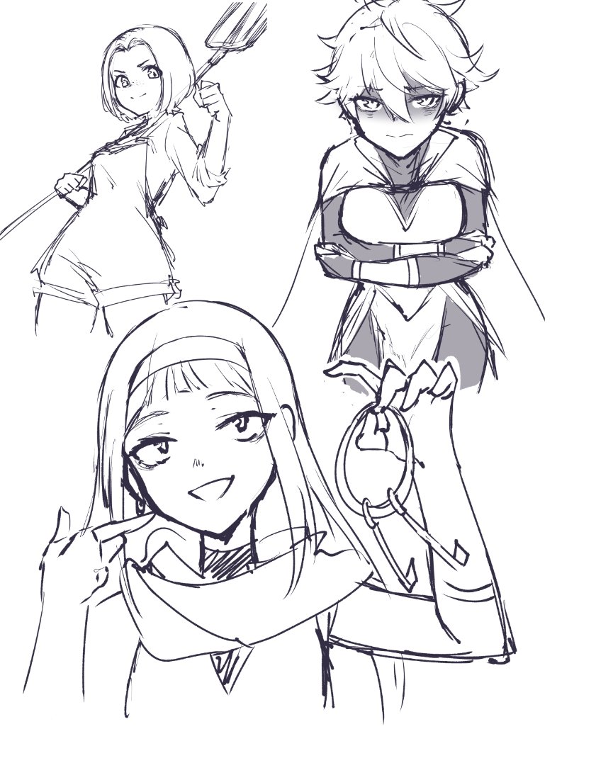 doodled ocs from my fake FE project inbetween my final studies 
