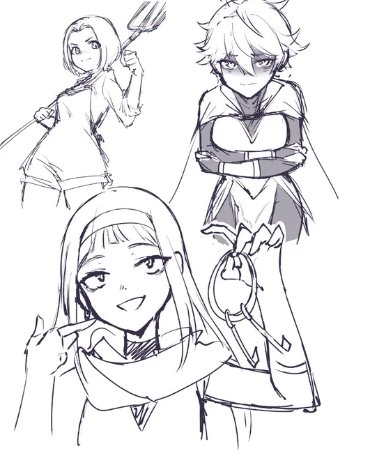 doodled ocs from my fake FE project inbetween my final studies 