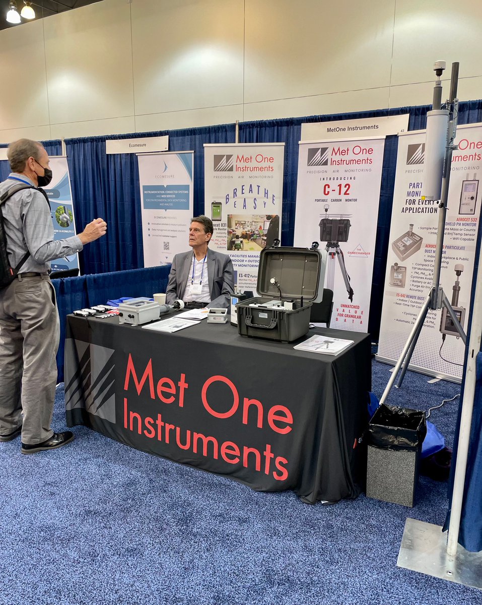 met_one's tweet photo. Met One's Dr. David Gobeli & Tom Platter are at ASIC in Pasadena today discussing new #lowcostsensor technology with attendees. Please stop by our booth and say hello!
Interested in working for Met One? Karen Holt, HR Director, is on-site too & wants to speak w/you!
#ASIC2022 https://t.co/dQFhrcJLGV