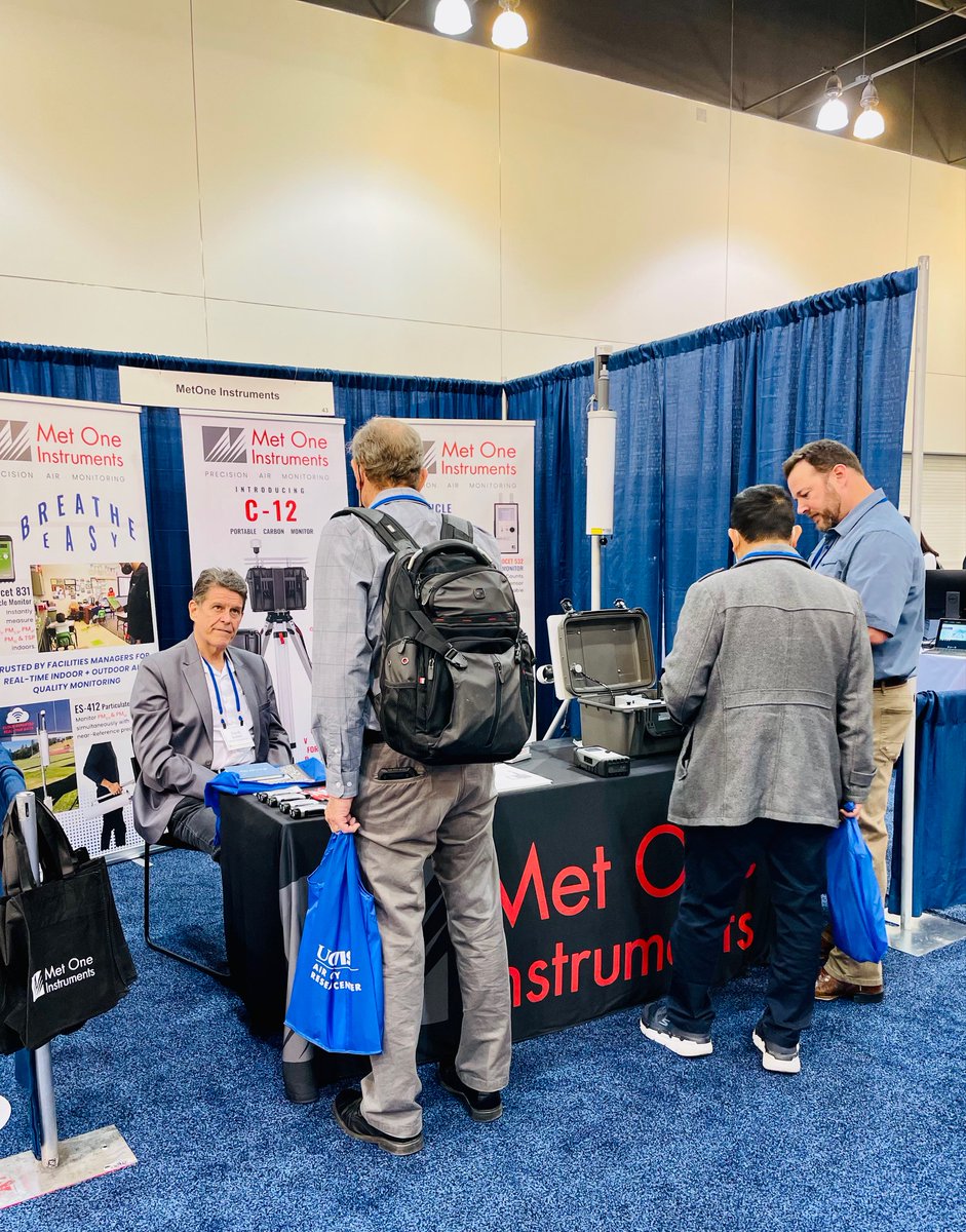 met_one's tweet photo. Met One's Dr. David Gobeli & Tom Platter are at ASIC in Pasadena today discussing new #lowcostsensor technology with attendees. Please stop by our booth and say hello!
Interested in working for Met One? Karen Holt, HR Director, is on-site too & wants to speak w/you!
#ASIC2022 https://t.co/dQFhrcJLGV