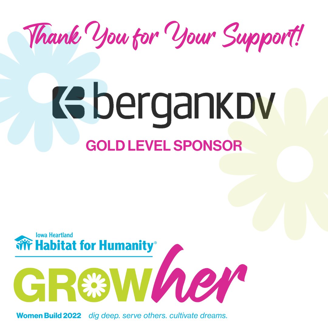 IA Heartland Habitat (@iaheartlandhfh) on Twitter photo Thank you, berganKDV for sponsoring our Women Build 2022 and sending volunteer teams to Grow(her) in our community. We appreciate you! Thank you, berganKDV for sponsoring our Women Build 2022 and sending volunteer teams to Grow(her) in our community. We appreciate you!