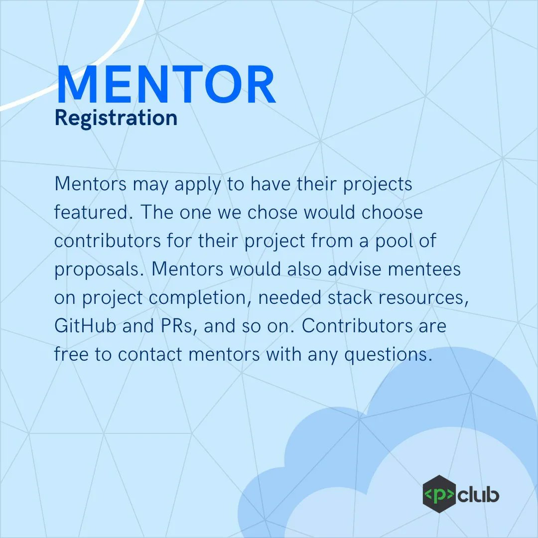 PClubUIET's tweet photo. Greetings from Pclub💫💫

We are pleased to announce the opening of mentor registration for psoc 2022.
It takes three weeks to register. All you need to do is sign up for an account on our website.
Visit the website for more information https://t.co/S4amUrZWaa https://t.co/FYfigv2L87