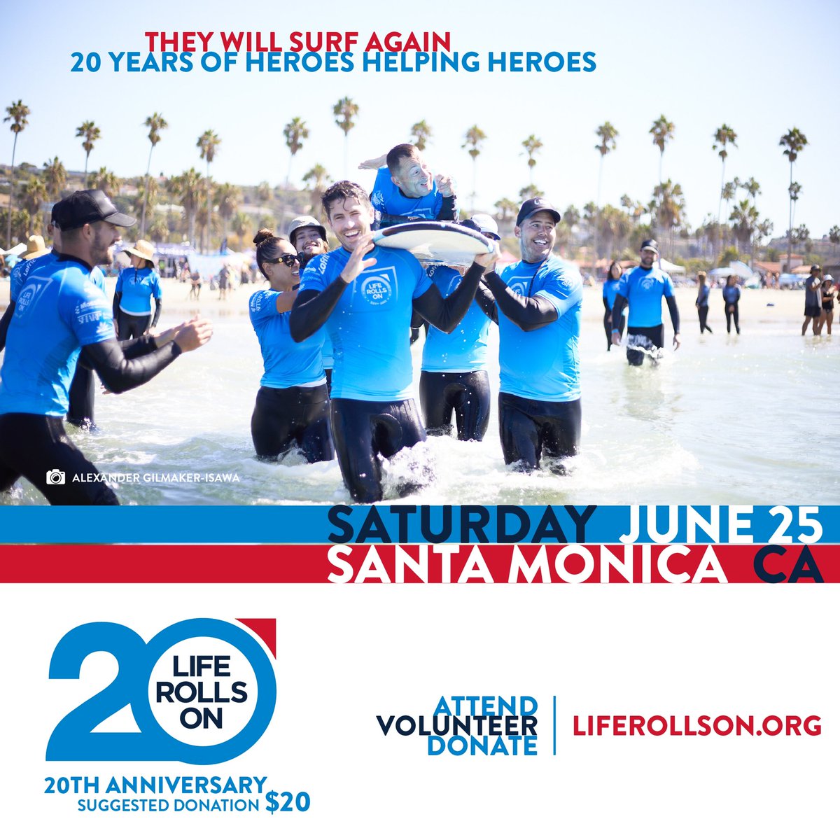 Life Rolls On (@liferollson) on Twitter photo Registration is NOW OPEN for the 2022 Life Rolls On “They Will Surf Again” Santa Monica event happening June 25. We look forward to seeing everyone there to celebrate the 20 year anniversary of <a href="/LifeRollsOn/">Life Rolls On</a>
liferollson.org/santamonica Registration is NOW OPEN for the 2022 Life Rolls On “They Will Surf Again” Santa Monica event happening June 25. We look forward to seeing everyone there to celebrate the 20 year anniversary of <a href="/LifeRollsOn/">Life Rolls On</a>
liferollson.org/santamonica