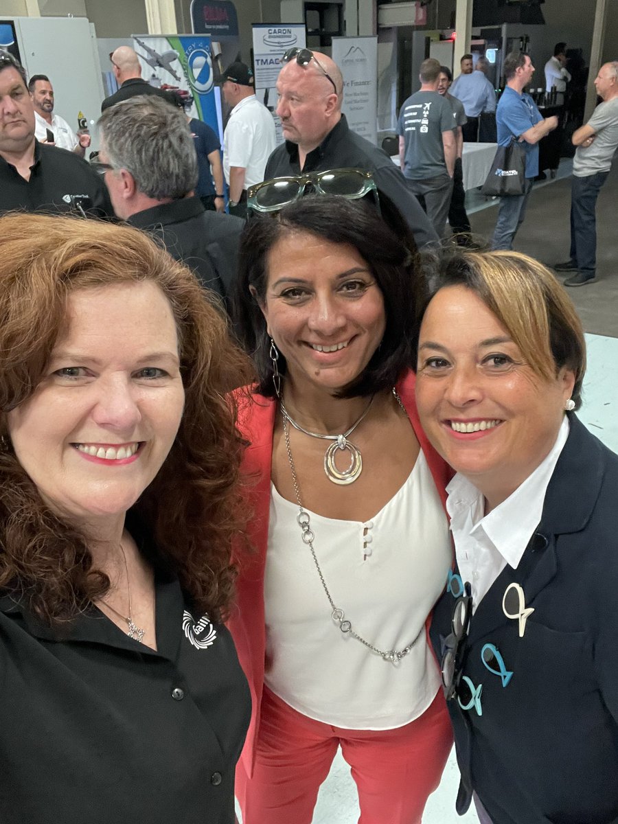 GailNow's tweet photo. At #Megatel Open House with Kim Thiara, president of @AceTronic and Beatrice Just of Millutensil in Italy.
#women in #manufacturing leading the way https://t.co/jeV5k0dt7L