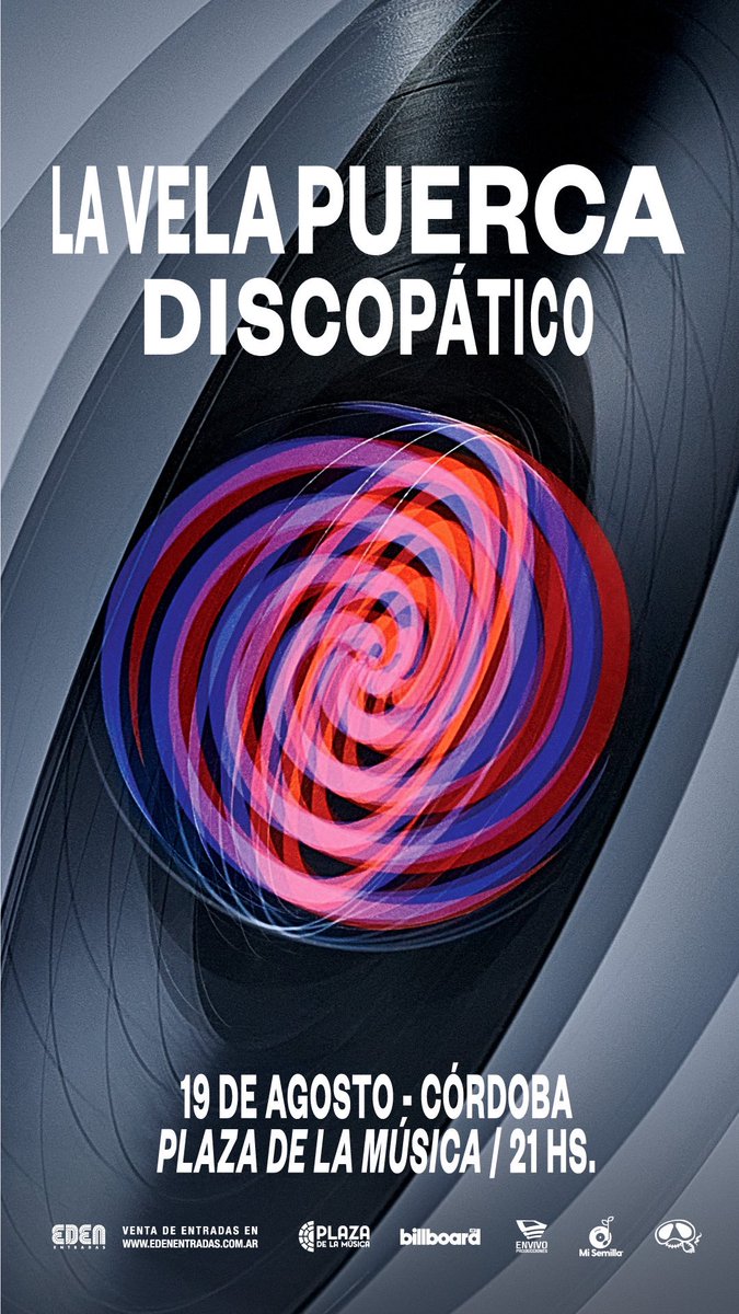 PlazaDeLaMusica's tweet image. HAY NOVEDAD VELERA🤘🏻🤘🏻

😱🙌🏻En Agosto vuelve @LaVela_Oficial a Córdoba

Hay nueva gira, Hay nuevo álbum, Hay nuevo show en Cordoba!!
Gira #Discopático en la Plaza 📀👏🏻

Están preparados para el agite velero❓❓

🗓️19 de Agosto
🎫 @edenentradas
📍Plaza de la Música