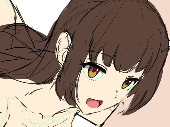 FANBOX限定絵。カラーラフ途中まで。続きは本日中に再開予定です。 