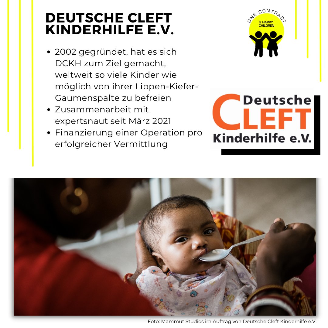 expertsnaut's tweet photo. #1contract2happychildren - Mit diesem Motto möchten wir Kindern weltweit zu einer besseren Lebensqualität verhelfen. Daher freuen wir uns sehr, dass wir den Deutsche Cleft Kinderhilfe e.V. unterstützen können.

#expertsnaut #charity #joinus #beyondprofit #deutschecleftkinderhilfe https://t.co/0iVdBVfTyX