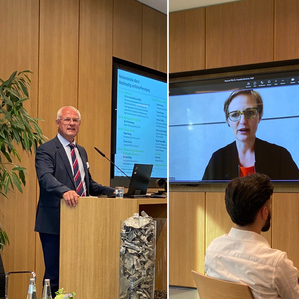 KatharinaREU's tweet photo. #Metallrecycling

Heute beim Parlament. Abend des @bde_presse. @fbrantner weist auf Notwendigkeit des #Recyclings für  #Kreislaufwirtschaft hin. Für den @bnw_ev ist dafür v. a. #designforcircularity wichtig! @peterkurth

U. a. dabei Remondis @Aurubis_AG @trimet_se @michael_thews https://t.co/dTTu824zbT