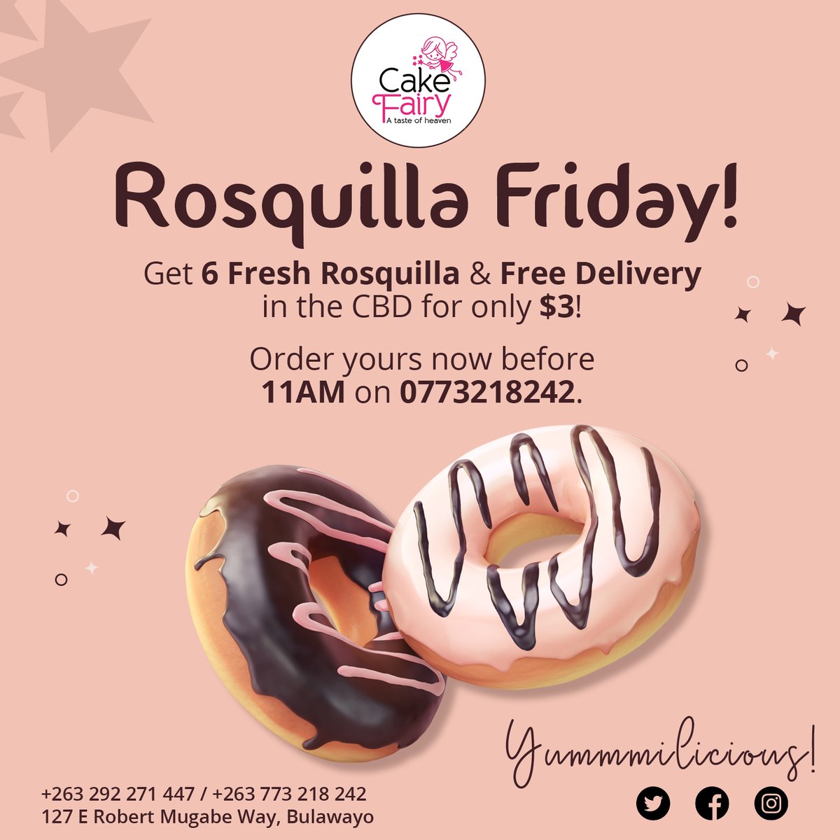 𝙍𝙤𝙨𝙦𝙪𝙞𝙡𝙡𝙖 𝙁𝙧𝙞𝙙𝙖𝙮!
Get 6 Fresh Rosquilla &amp; Free Delivery in the CBD for only $3! 
Order yours now before 11AM on 0773218242.
#cakefairyzm #rosquilla #friday #yummilicious #bulawayo #zimbabwe #vrzmb