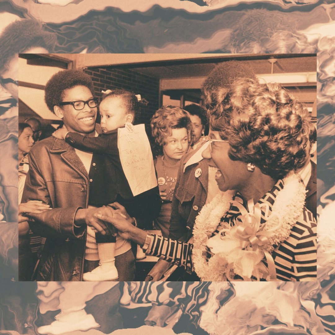 Presidential candidate Shirley Chisholm is greeted by supporters while campaigning in North Carolina. The note on the little girl's back reads: 

'Hi! Support the Chisholm Trail!'

#ShirleyChisholm #chisholmforpres50 #chisholmtrail #chisholmforpresident #photo #photooftheday