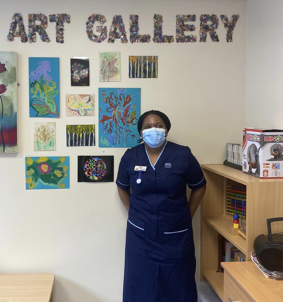 Ward 50 art gallery, thanks to the great service <a href="/MACWGH/">MAC@WGH</a> our patients are very talented ♥️