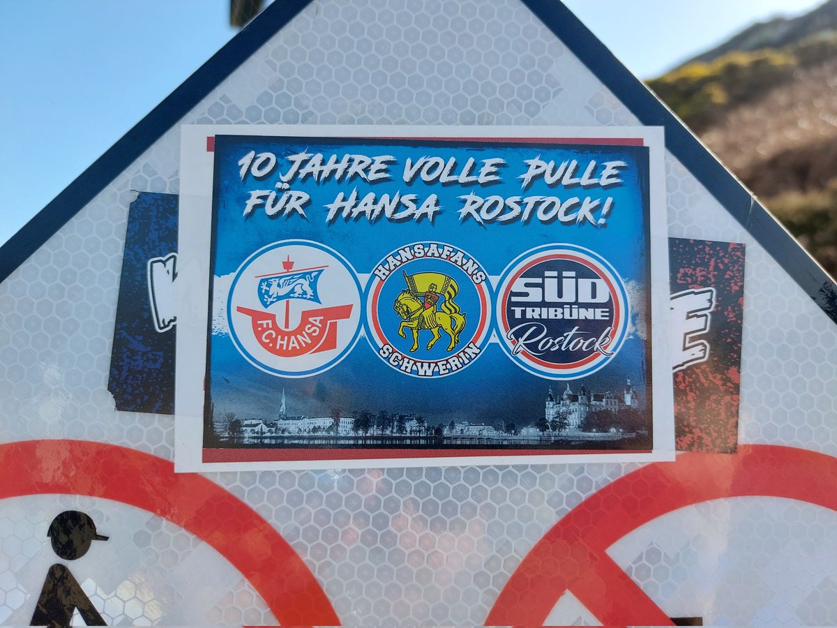 Every city we visit we come across some <a href="/HansaRostock/">F.C. Hansa Rostock</a> stickers. Their Südtribüne ultras have a very strong sticker game.

What other clubs have you come across as having a great sticker game?