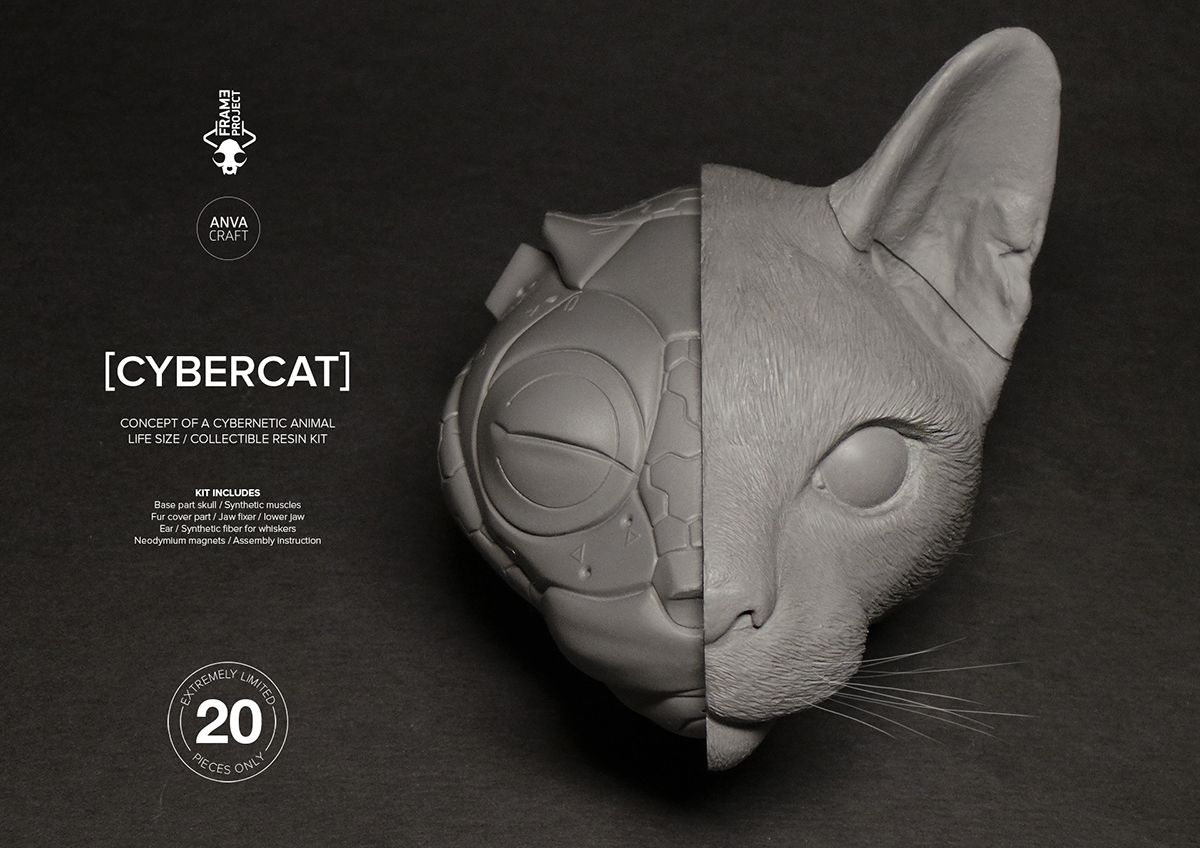 ANVACRAFT's tweet photo. It was a hand made one.
No 3D modeling, everything is done in analog mode, design and sculpting from epoxy putty and sculptural clay. Casting from plastic.
Cybercat is one of my favorite works. https://t.co/JA9urL2rBD
