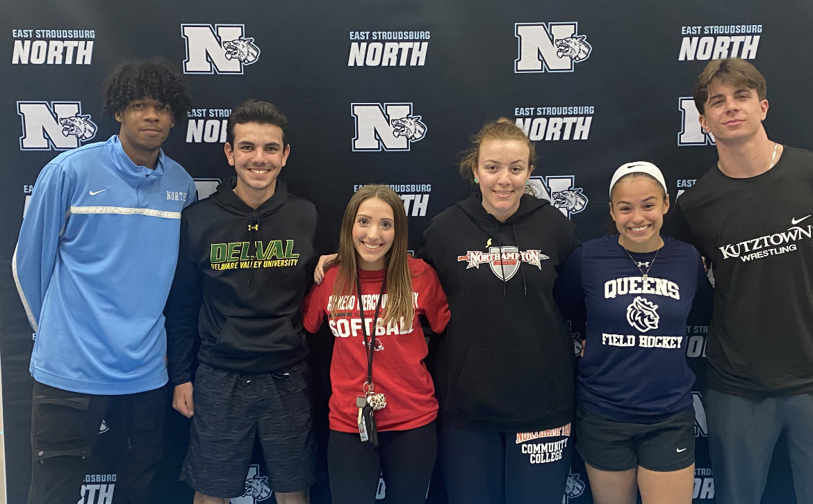 ESASDNORTHATH's tweet image. North College Signing Ceremony. Congratulations to Kyle J., Dylan J., Camryn K.,Chloe P., Gilyse R., Wayne M.
