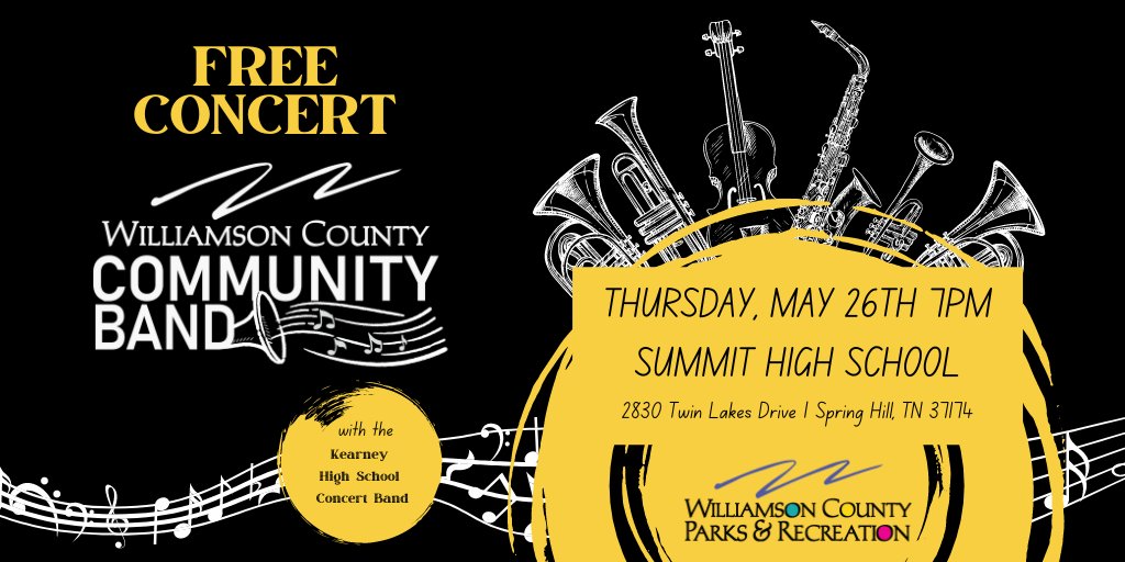 wcpactn's tweet photo. Join us at Summit High School in two weeks as the Williamson County Community Band presents a special joint concert with the Kearney High School Concert Band!

More info: https://t.co/7vBL3hRyb3 https://t.co/WV8lKsrU53