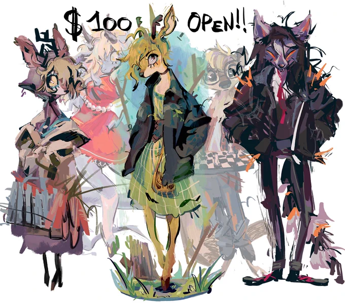 commissions open! 4 slots for full bodies like this.
Price for one is $100, while character design price range is $120-$150 (from a moodboard, specie and color palette!)

hit me a DM if interested! 
