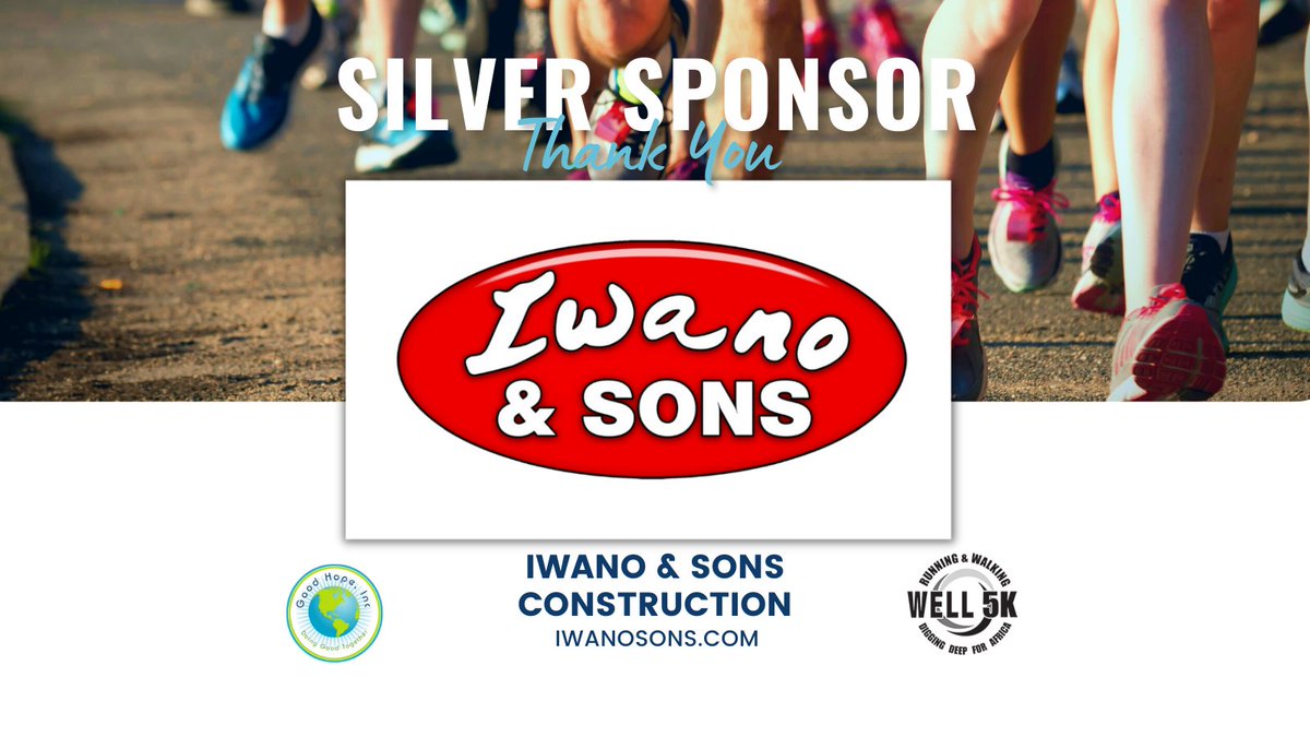 runningwell5k's tweet photo. Iwano &amp; Sons Construction will be partnering with our 🏃Running and Walking Well 5K as a Silver Sponsor! 🙏Thank you for your support and partnership!👏
👉Registration: https://t.co/7NeWQnuppl
#race #goodhope #5k #running #fundraiser #GoodHope #runningcommunity #fundraiserevent https://t.co/Z1aclvnbkI