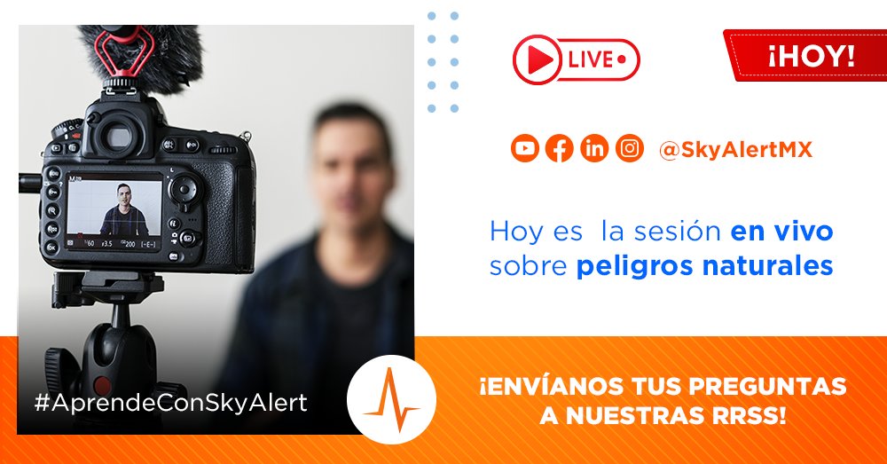 ¡Hoy es el gran día! 🥳

Súmate al estreno de nuestra sesión en vivo con el vulcanólogo Robin Campion, quien nos hablará de los riesgos de subir volcanes activos 🌋

Sigue la transmisión a partir de las 7 p.m. desde Facebook:
👉 facebook.com/SkyAlertMx

#AprendeConSkyAlert