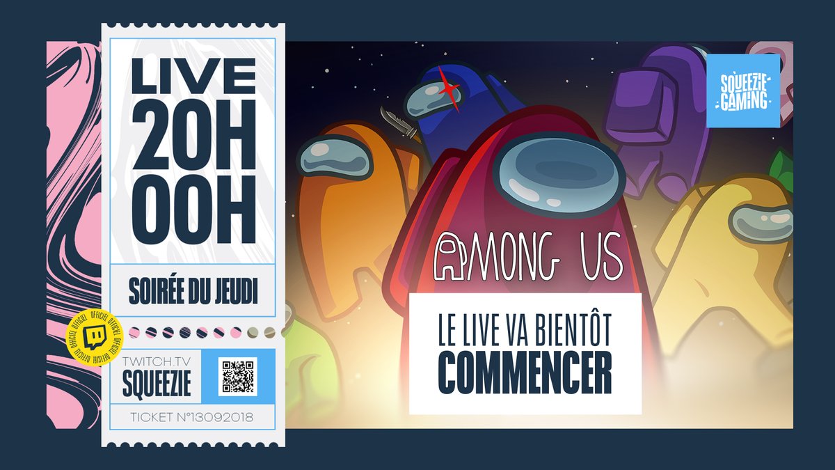 SqueezieTV's tweet photo. C'est parti pour la grosse soirée, c'est le retour de Among Us avec plein de copains ! 🥸

▶️ https://t.co/C1wicLLMRn https://t.co/RL3v8cAcNf