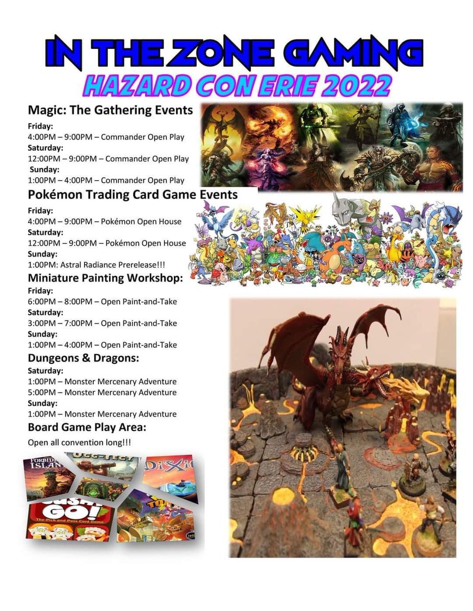 Hazard_Con's tweet photo. Table Top Gaming schedule! https://t.co/4InGCyHsIF