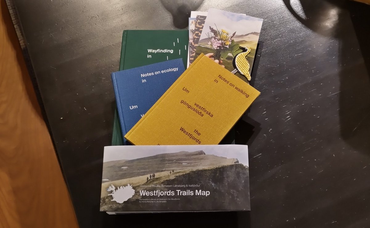 FlohEinstein's tweet image. The Westfjords map and books by @WayfindingGuide arrived today. My wife of course immediately seized these beautiful works of art. I'm only allowed "reasonable use with clean and dry hands" 😁