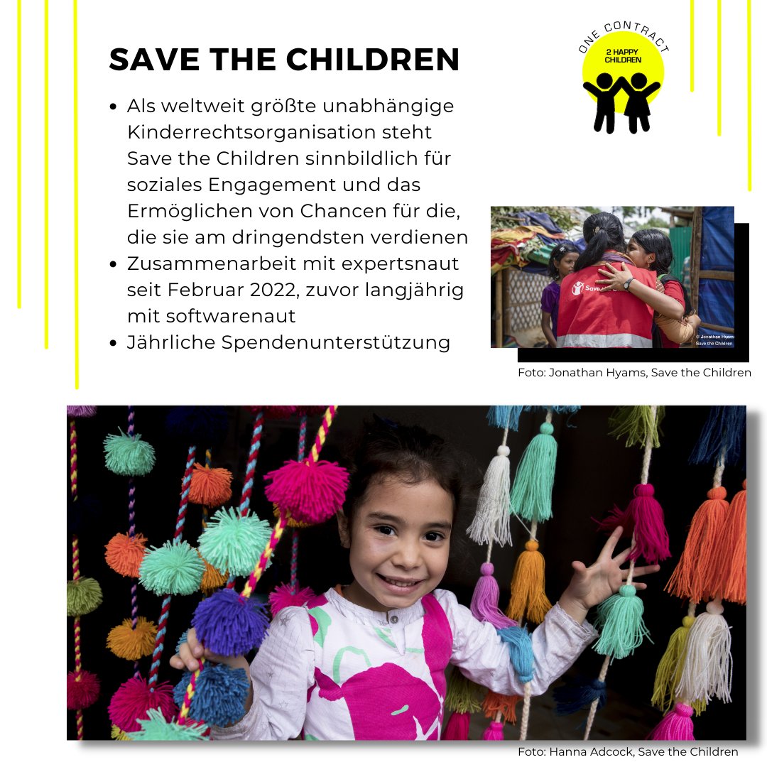 expertsnaut's tweet photo. #1contract2happychildren - Mit diesem Motto möchten wir mit unseren Partnern Kindern weltweit zu einer besseren Lebensqualität verhelfen. Daher freuen wir uns sehr, dass wir Save the Children unterstützen können.

#expertsnaut #charity #joinus #beyondprofit #savethechildren https://t.co/RUyVbzUuRO