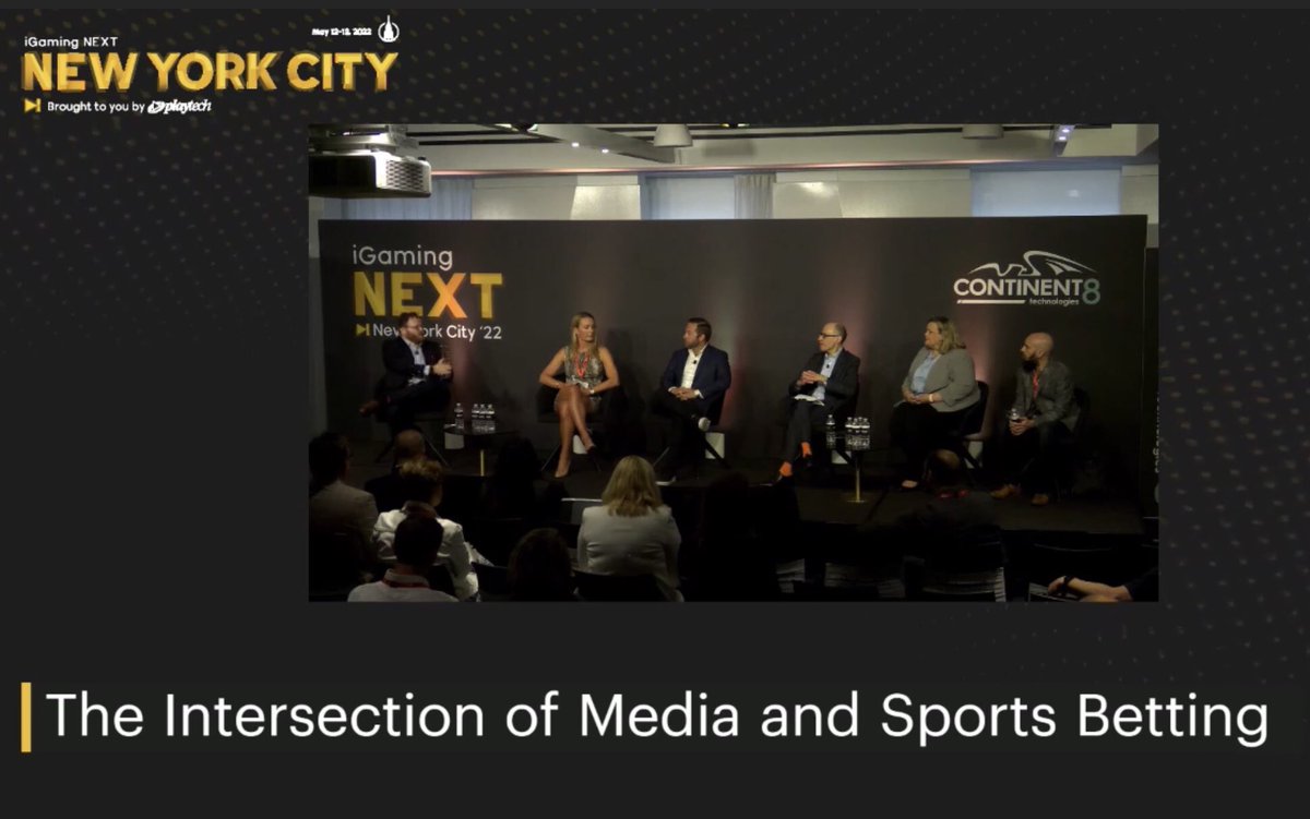 Some great shots of our Media &amp; #SportsBetting convergence panel at @iGamingNEXT … media companies and #sportsbooks are still choosing their dance partners, with big tech and private equity firms watching closely. Happy to represent <a href="/TheTerminal/">Bloomberg Terminal</a>!